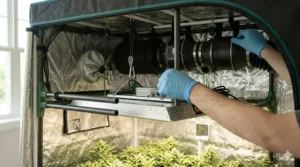 Comparison of a hydroponic system and fabric pots inside a 2x4 grow tent complete setup.