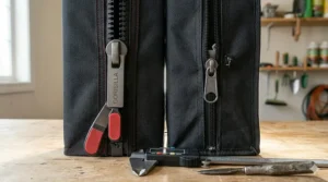 Close-up illustration of heavy-duty zippers on a premium grow tent compared to standard budget tent zippers.