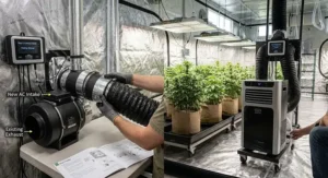 Step-by-step guide on installing a portable AC for grow tent environmental management.