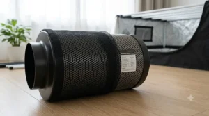 High-efficiency activated carbon filter designed for removing odors in home cultivation tents