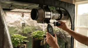 Testing a whisper-quiet inline fan to demonstrate it is the quietest option for a bedroom grow tent.