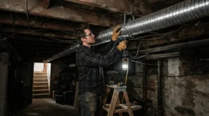 Installing a 6 inch inline fan for basement grow room ventilation setup