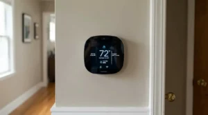 Smart controller screen showing climate stats for the AC Infinity Cloudline 4 inch bundle deal