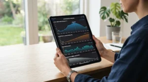 AC Infinity Cloudline 4 inch controller app displaying historical environmental data trend charts