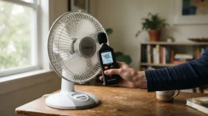 Measuring operating sound levels of the AC Infinity Cloudline 4 inch exhaust fan in a home setting