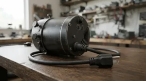The discount Vivosun 4 inch inline fan power cord and plug displayed clearly on a clean surface.