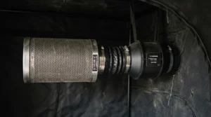 Carbon filter attached to a Vivosun 4 inch fan for 2x2 tent setup for odor control.