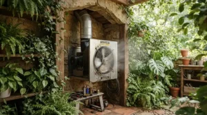 A Vivosun 4 inch inline fan for small closet grow managing moisture and airflow in a humid environment.