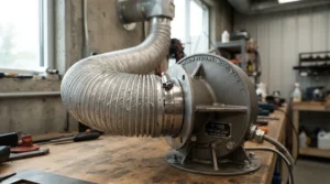 Flexible ducting attached to the AC Infinity Cloudline 6 inch bundle deal with filter setup