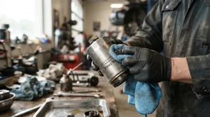 Regular maintenance being performed on the AC Infinity Cloudline 6 inch bundle deal with filter